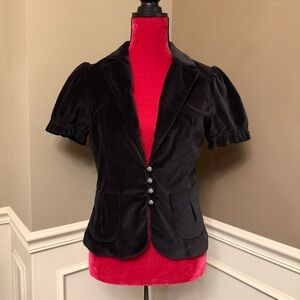 BB Dakota Black Velvet Short Sleeved Blazer